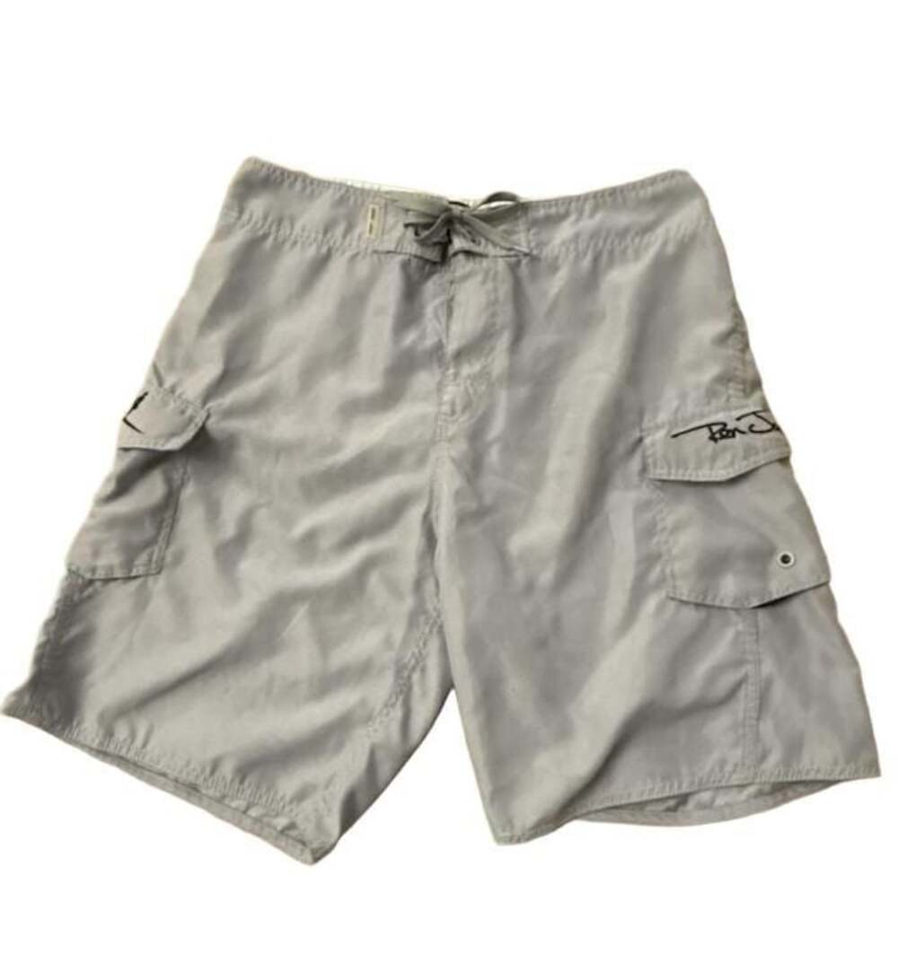 Ron Jon Surf Shop Gray Board Shorts Swim Trunks Size 31 Cargo Pocket